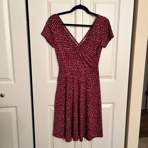 Kaleigh Pink Faux Wrap Skater Dress Size M